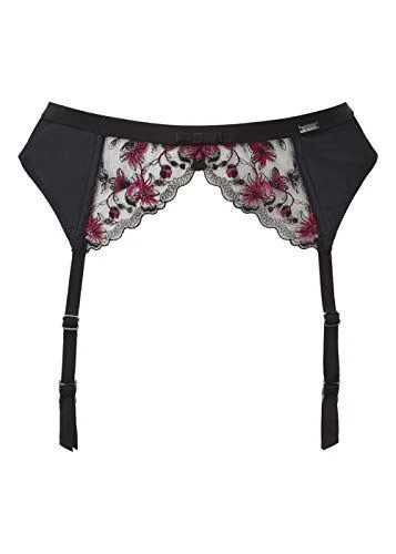 Gossard 16402 Donna Vip Satinate Rosso Floreale Ricamato Reggicalze Grande