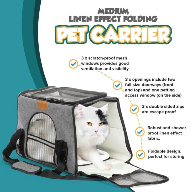 Bolsa de transporte de mascotas AVC portátil tela suave plegable perro gato cachorro transporte de viaje