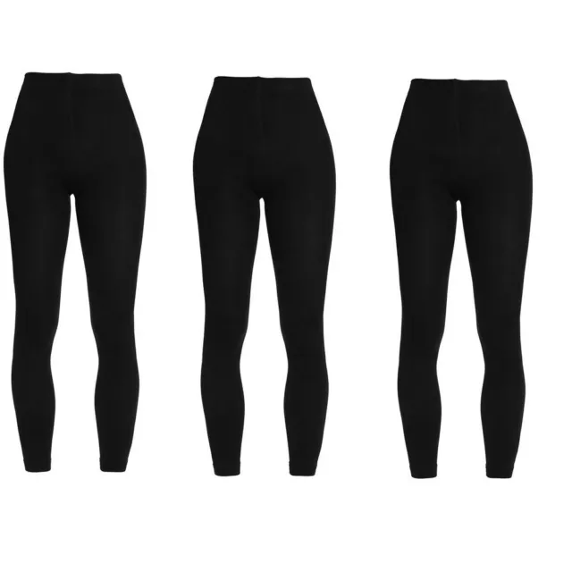 Pack 3 Leggings Calzamaglia Coprenti Neri 380 Den Interno Felpato Taglia Unica