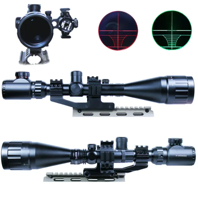 6-24X50 AOEG Hunting Rifle Scope Dual illuminated Reticle with Green Laser Sight