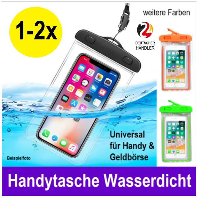 Handytasche wasserdicht Universal Handy Smartphone Unterwasser Tasche Urlaub NEU