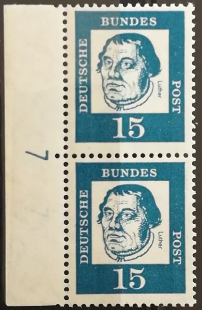 BUND BEDEUTENDE DEUTSCHE NR. 352 y ** SEITENRAND MIT FORMNUMMER 7