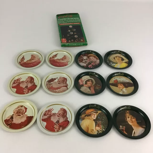 Coca Cola Coaster Ornaments Christmas Holiday Vintage 1983 Decor Trim A Tree New