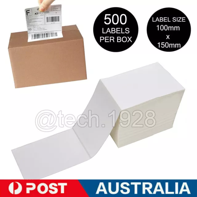 FanFold Direct Thermal Label 100mm X 150mm 500 Shipping Labels Per Box 4"x6" AU