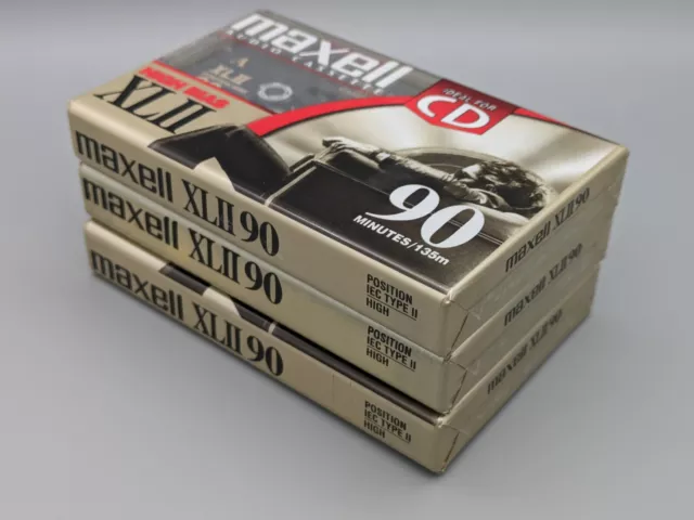 🌟Maxell XLII 90,🌟 High Bias🌟3 Stück, original verschweißt OVP🌟MC Neu New🌟