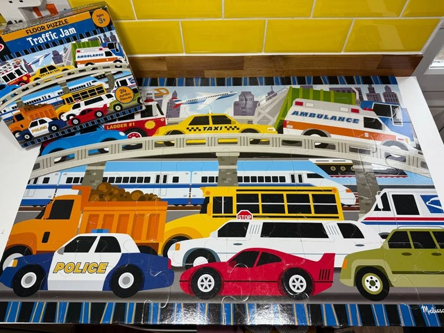 Melissa & Doug Puzzle Da Pavimento Traffic Jam – 24 Pezzi Giganti Per Bambini