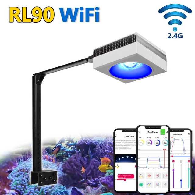 PopBloom RL90 Reef LED Aquarium Light for 24" 60cm Coral Reef Marine Fish Tank