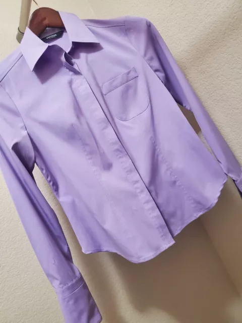 Express stretch ladies twill shirt size 5/6 long sleeve lavender