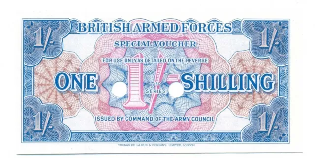 GB British Armed Forces Special Voucher 1 Shilling 3rd Series 1956 UNC #M26b