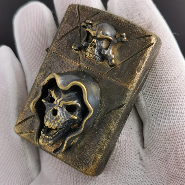 Vintage Benzinfeuerzeug Messing - Retro Ewiges Streichholz Mit Rankenmuster Für Echte Gentleman