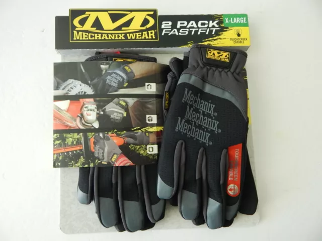 Mechanix Wear FastFit original polyvalent gants de travail robustes pack de 2 noirs 2