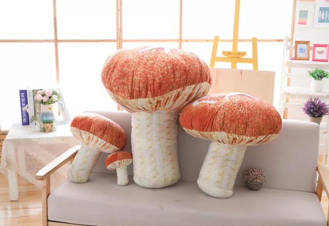 Mushroom Stuffed Fungus Plush Toy Pillow Decor Cushion Kid Gift Doll Pillow