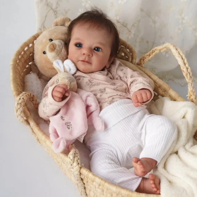 Real Reborn Baby Girl Dolls 19''Lifelike Newborn Cloth Body Vinyl Silicone Doll