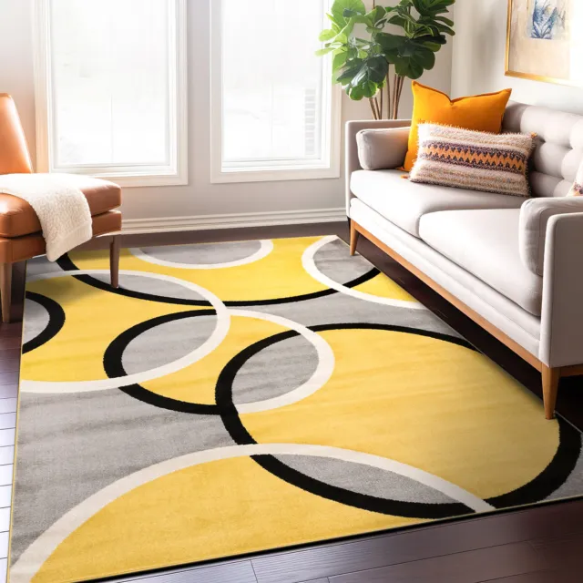 Rugshop Area Rug Modern Abstract Circles Carpet Rugs for Living Room Bedroom Rug