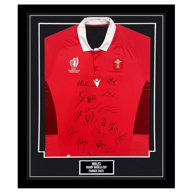 Signed Wales Framed Shirt - Rugby World Cup France 2023 +COA