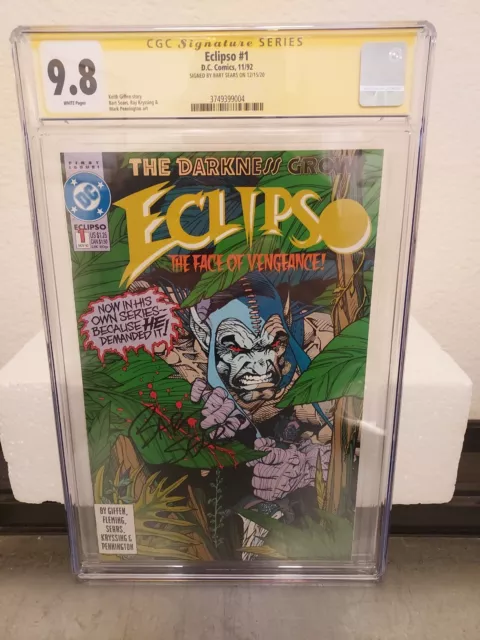 ECLIPSO: The DARKNESS WITHIN #1 CGC SS  9.8 signed by BART SEARS Cover Art Ink!