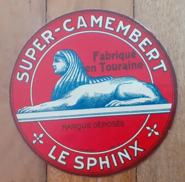 Étiquette Fromage Camembert.Le Sphinx fabriqué En Touraine.