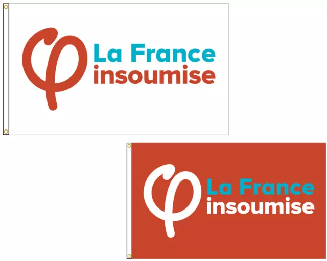 Drapeau de la France insoumise LFI choisir couleur 90x150 or 60x90cm