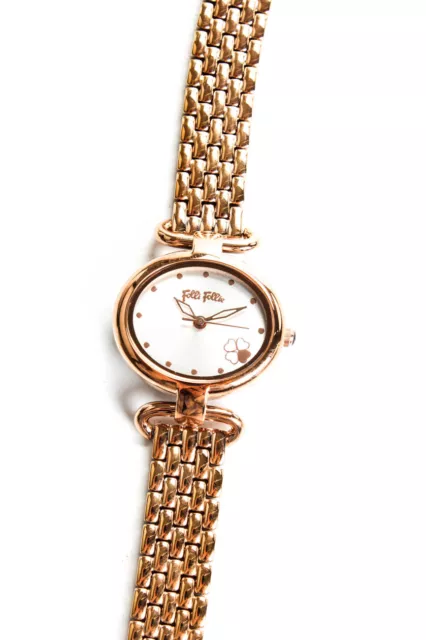 Folli Follie Women's Rose Gold Tone Oval Face Wristwatch