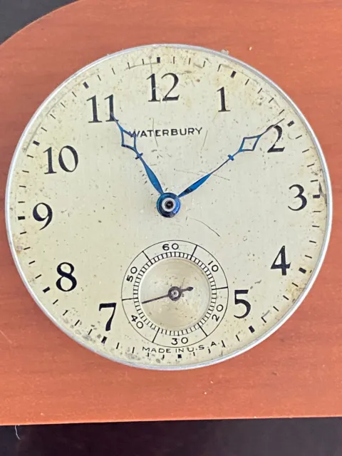 Vintage 39.55Mm Ingersoll Watch Co. Pocket Watch Movement, Waterbury,Not Running