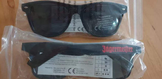 Jägermeister Sonnenbrille 2 Stück Nerd UV 400 Kat. 3 in Schwarz