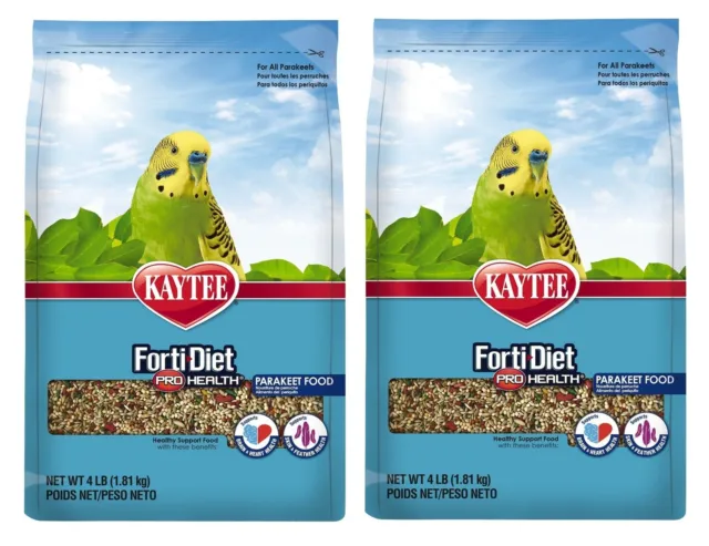 Kaytee Forti-Diet Pro Health Feather Parakeet Food 4lb (pack of 2) (total 8lbs)