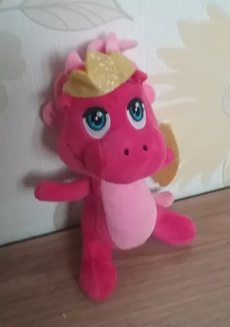 Kleiner plüsch Drachen Kuscheltier🐉 15 cm Marke Simba Safiras 🐲pink rosa gold