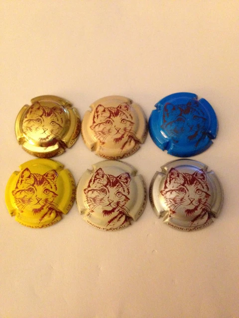 6CAPSULES DE CHAMPAGNE VADIN PLATEAU No7 A No12 CHAT SERIE COMPLETE RARE