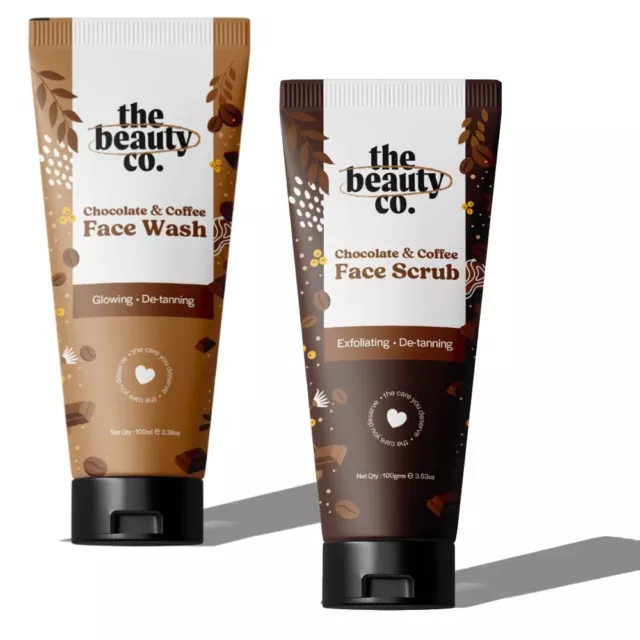 The Beauty Co.Chocolat & Café Visage Lavage & Exfoliant Set De 2 Chaque 100gm