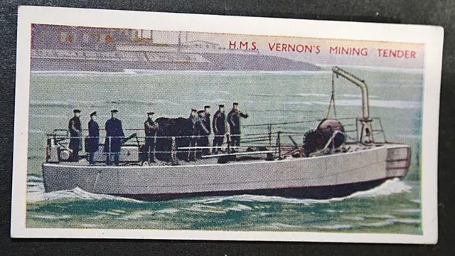 HMS VERNON  Royal Navy Mining Tender     Vintage  Card  WC13