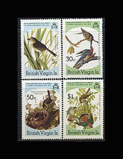 VIRGIN IS, Sc #520-23, MNH, 1985, Birds, sparrow, chat