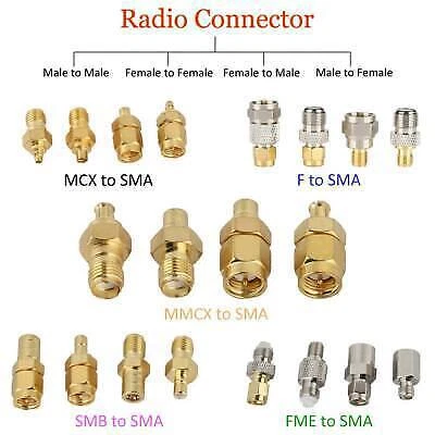SMB MCX MMCX FME Male to SMA Female Antenna Connector Adapter