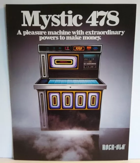 Rock Ola Model 478 Mystic Jukebox Flyer Foldout 1978 Original Phonograph Music