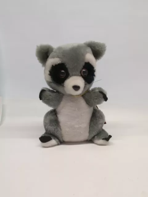 Vintage 1978 Russ Berrie Roger Raccoon Gray Black Plush Stuffed Animal 9”