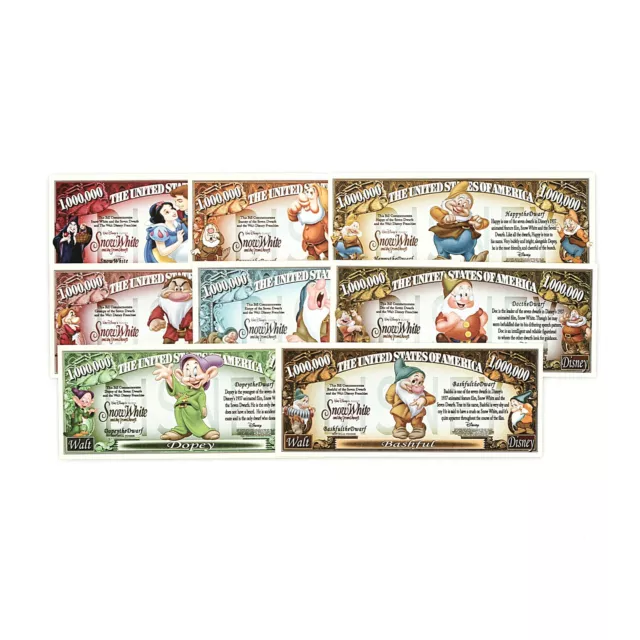 Disney Schnee Weiß Und Die 7 Dwarves Set Mit 8 Verschiedene Fantasy Papier Geld