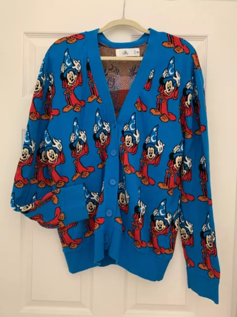 Disney 80th Anniversary Fantasia Sorcerer Mickey Cardigan Sweater XL