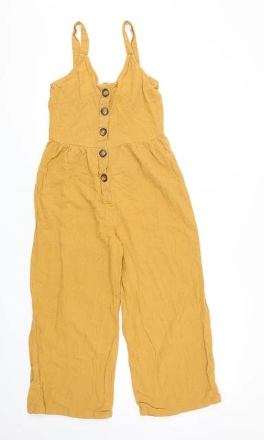Abito/set tuta da donna Primark cotone giallo taglia 4 bottoni
