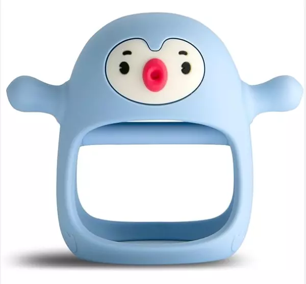 Smily Mia Penguin Buddy Never Drop Silicone Baby Teething Toy for 0-6month