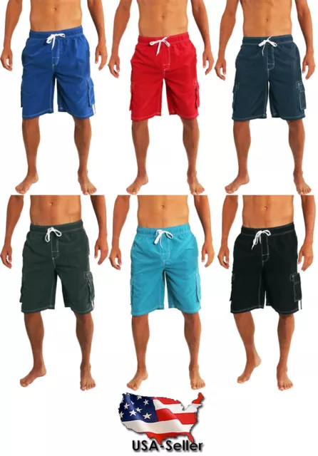 Norty Mens Big Extended Size Swim Trunks - Mens Plus King Size Swimsuit thru 5X