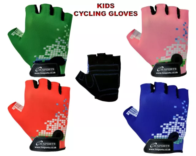 Kids Gloves Boys Girls Children Padded Cycling Scooter Bmx Bike Cycle Bicycle