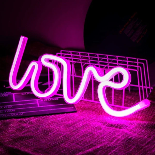ROMANTIC LOVE LED Neon Lights Glowing Night Light Gift Sign Light