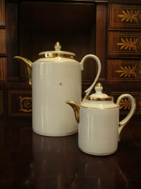 KPM Berlin Kaffeekanne Milchkanne Biedermeier Klassizismus Gold 2