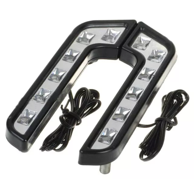 L Shaped 6 LED Daytime Running Lights Car Front Grille Mount Driving Fog Lamps
