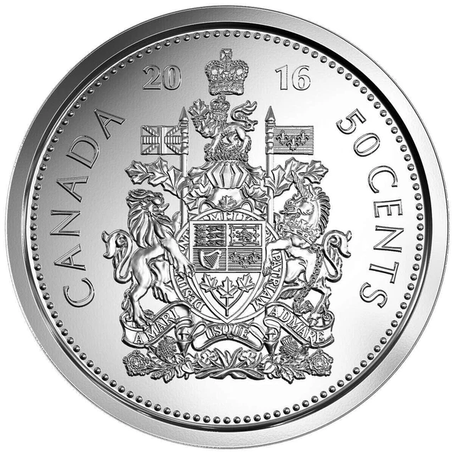 Canada 2016 Canadian 50 Cent Half Dollar Coin Uncirculated From Mint Roll