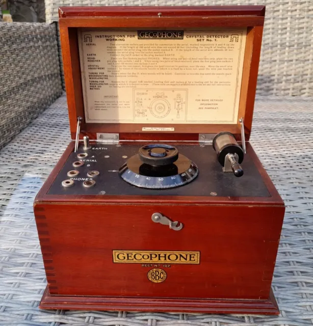 1920's Gecophone No.1 BBC Crystal Set Radio Receiver Superb Example