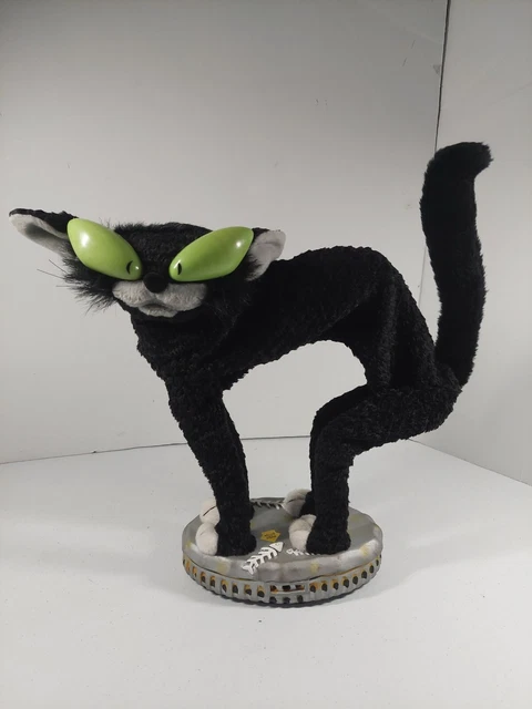 GEMMY ANIMATED FRAIDY Cat Halloween Black Alley Cat Sings & Moves £35.