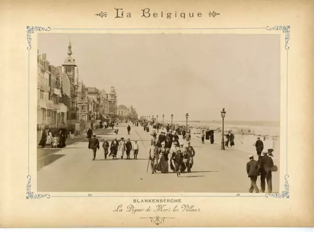 Belgique, Blankenberghe Photo Albumin Print,la Digue de Mer, les Villas Tira