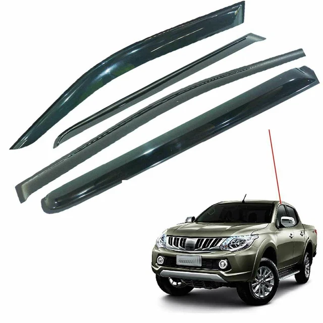 Mitsubishi L200 Deflettore Finestra Visiera Parasole Parasole Nero 2016 2017