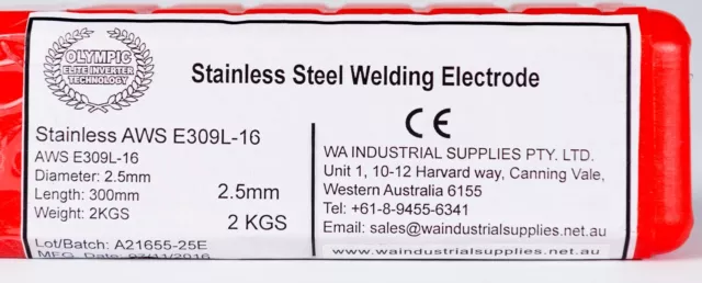 2.5Mm Electrodes Stick *2Kg* Pkt E309L-16 Stainless Steel Welding Rods *Olympic* 2