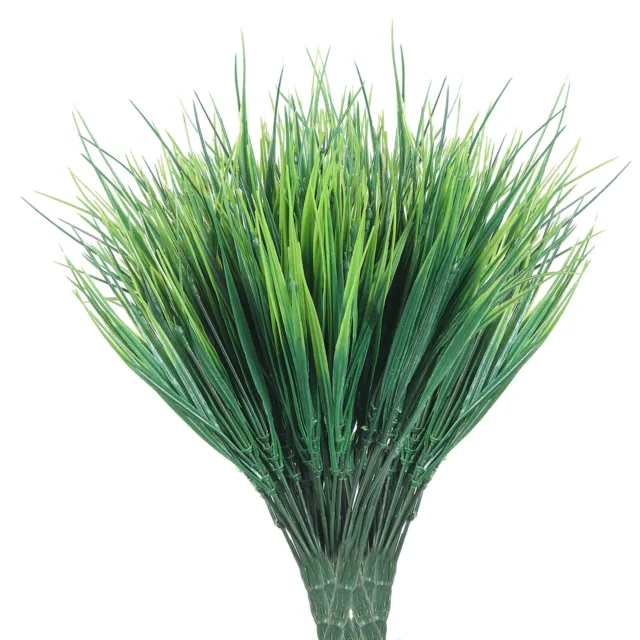 20Pcs Fake Grass Plants 14" Artificial Grass Outdoor Anti-UV for Home Green